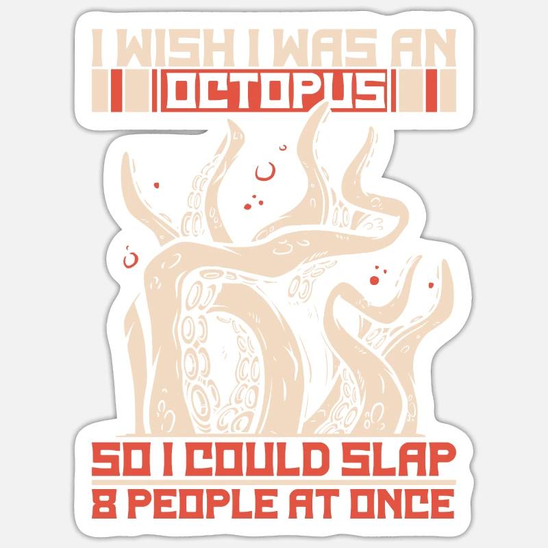 Octopus Octopus Cuttlefish Animal Sticker size S (10 x 10 cm)