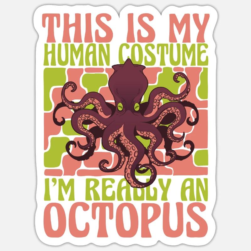 Octopus Octopus Cuttlefish Animal - Sticker size S (10 x 10 cm) - white matte