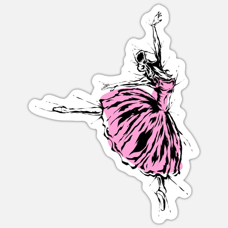 Ballet Dance Dancer - Sticker size S (10 x 10 cm) - white matte