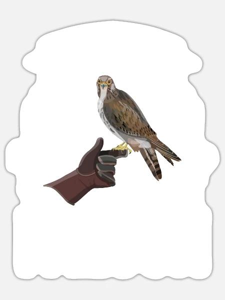 Ich liebe Falke Adler Falknerei Vogel - Sticker Größe S (10 x 10 cm) - Mattweiß