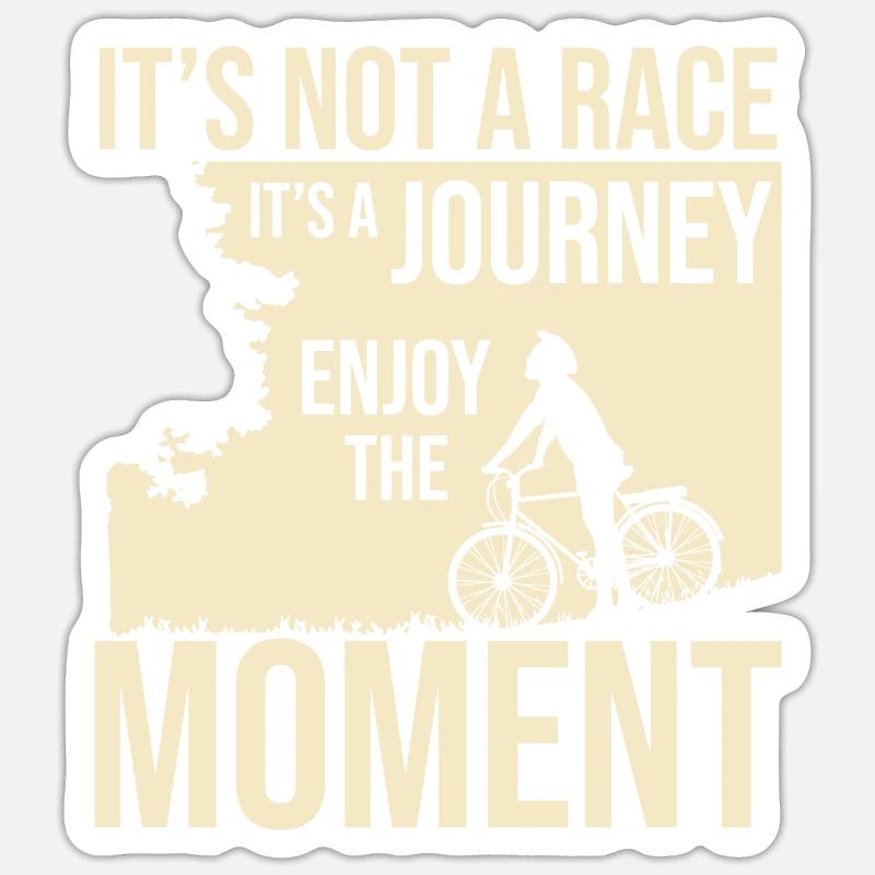 Ce n’est pas une course C’est un voyage - vélo - Sticker taille S (10 x 10 cm) - blanc mat