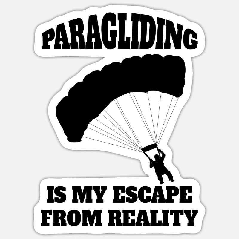Paragleiter Paragliding Fallschirmspringen - Sticker Größe S (10 x 10 cm) - Mattweiß