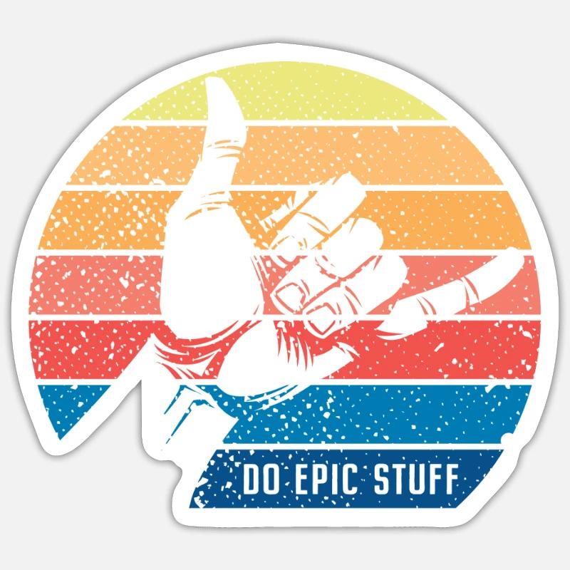 Do Epic Stuff Surfer Surfing Shaka Windsurfer Surf - Sticker Größe S (10 x 10 cm) - Mattweiß