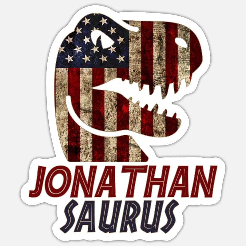 Patriotic Jonathan Dinosaur Jonathansaurus - Sticker Größe S (10 x 10 cm) - Mattweiß