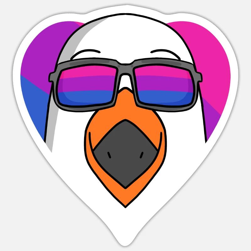 Bisexual Seagull Gift Sticker size S (10 x 10 cm)
