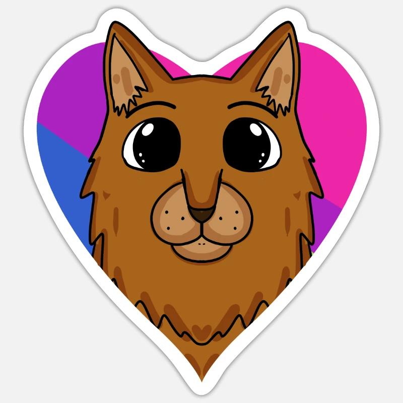 Bisexual Somali Cat Gift - Sticker size S (10 x 10 cm) - white matte