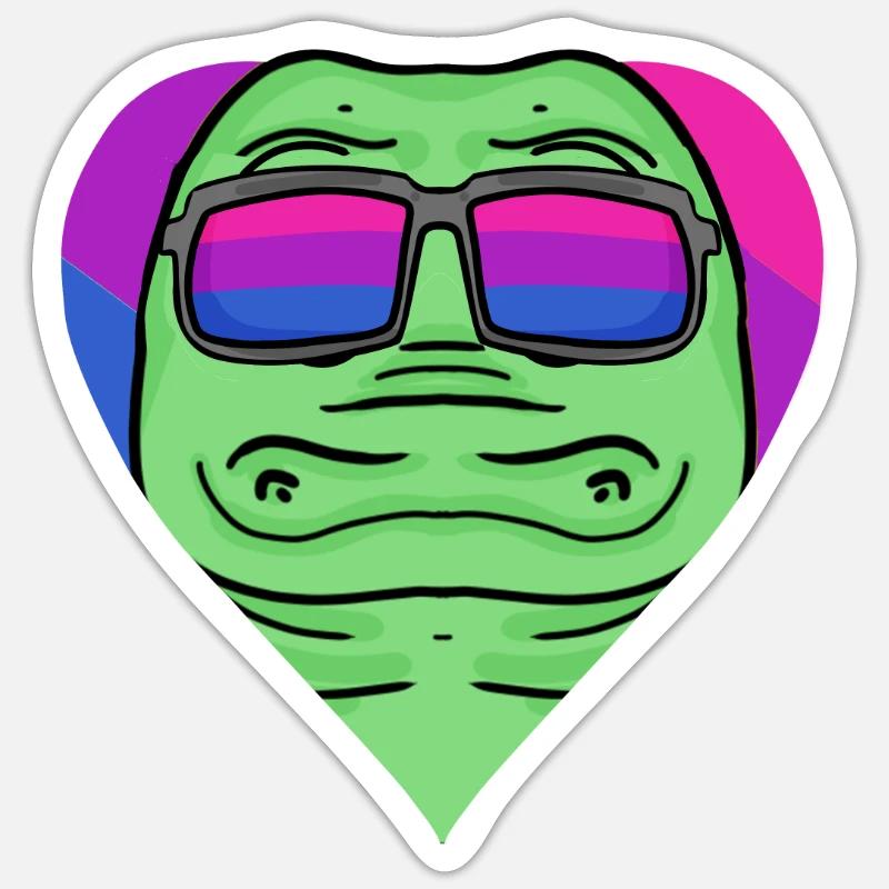 Bisexual Crocodile Gift - Sticker size S (10 x 10 cm) - white matte
