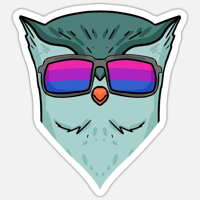 Bisexuell Eule Geschenk Sticker Größe S (10 x 10 cm)