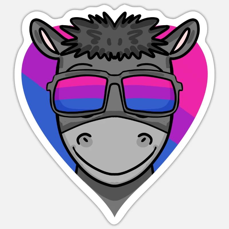 Bisexual Donkey Gift - Sticker size S (10 x 10 cm) - white matte