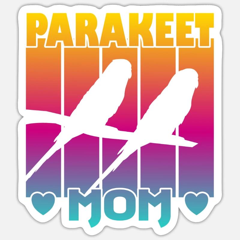 Parakeet Mom - Sticker Größe S (10 x 10 cm) - Mattweiß