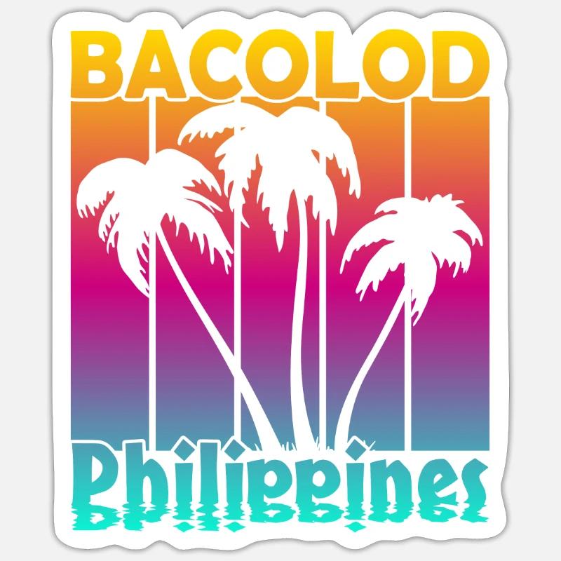 Bacolod Philippines - Sticker taille S (10 x 10 cm) - blanc mat