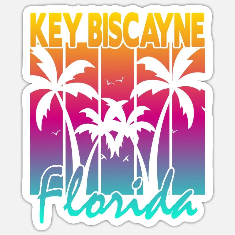 Key Biscayne Florida - Sticker Größe S (10 x 10 cm) - Mattweiß