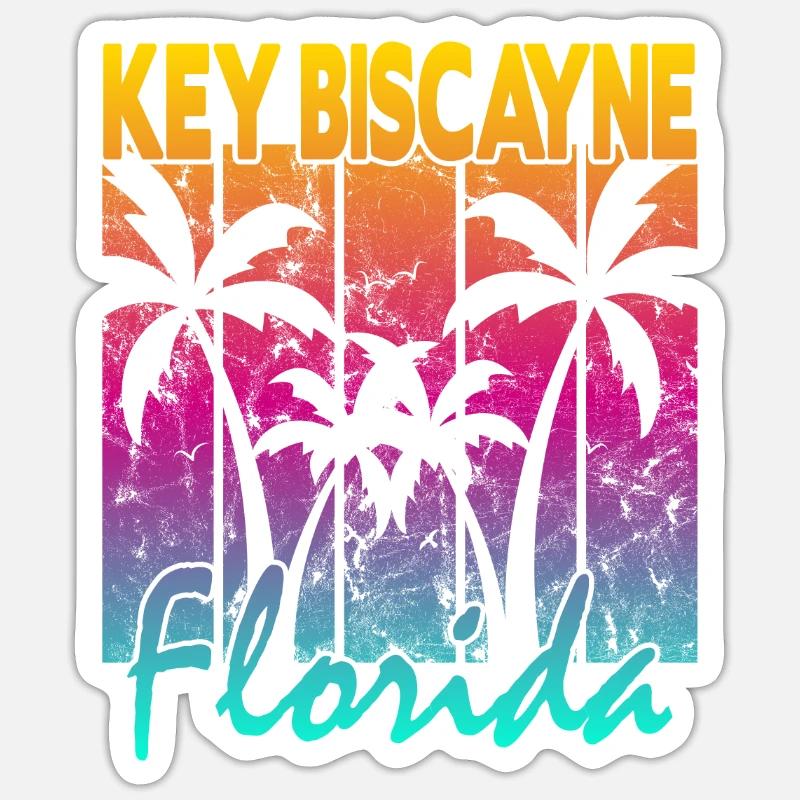 Key Biscayne Florida - Sticker Größe S (10 x 10 cm) - Mattweiß