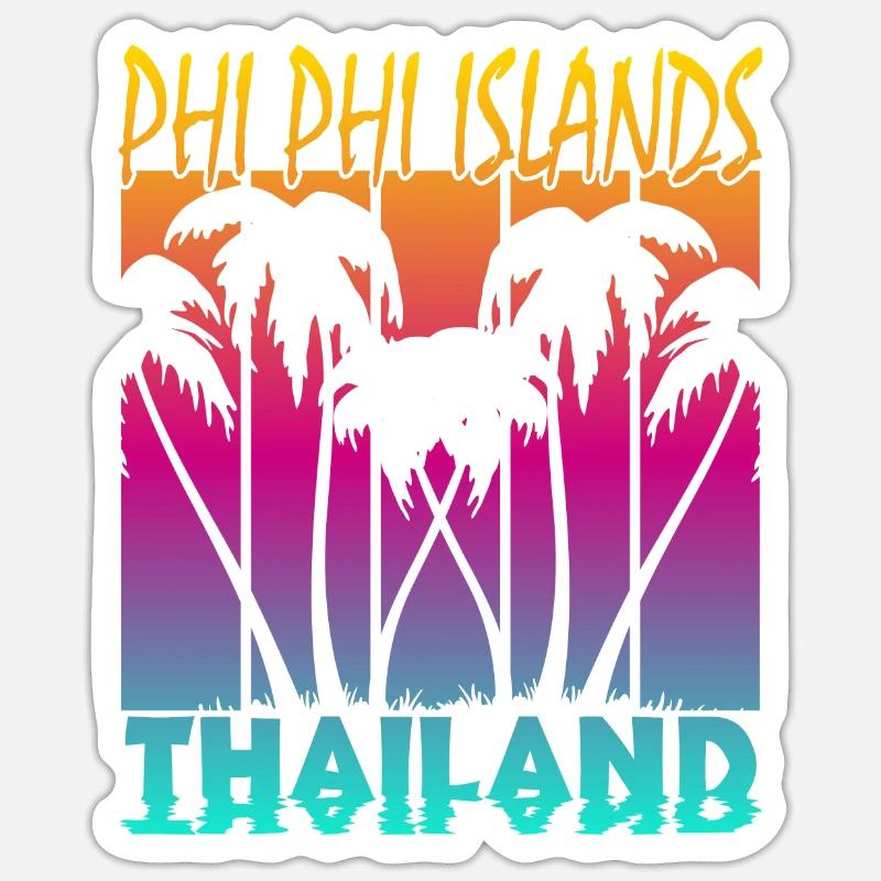 Vintage Phi Phi Islands Thaïlande Sticker taille S (10 x 10 cm)