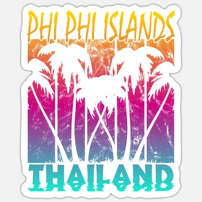 Vintage Phi Phi Islands Thaïlande Sticker taille S (10 x 10 cm)