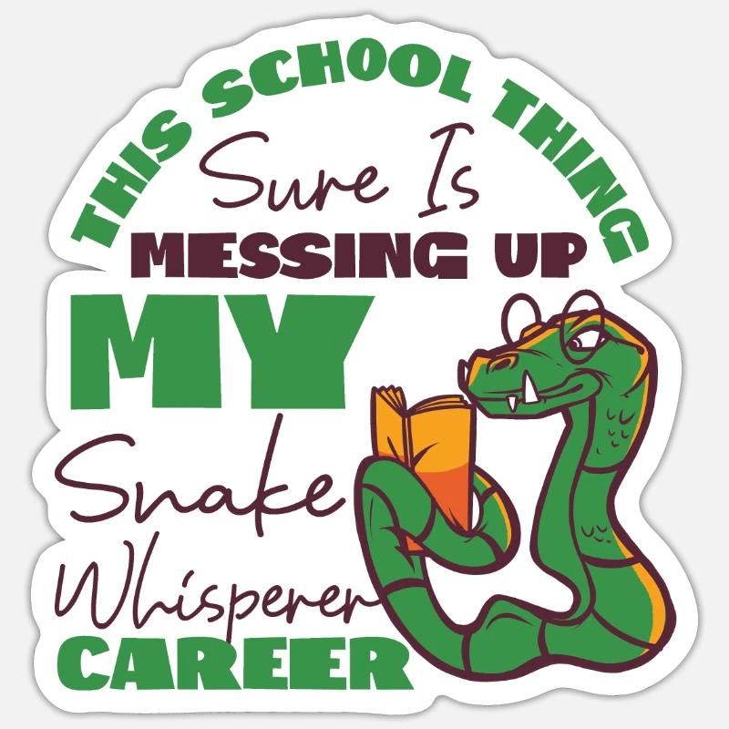 Snake Serpent This School Thing - Sticker size S (10 x 10 cm) - white matte