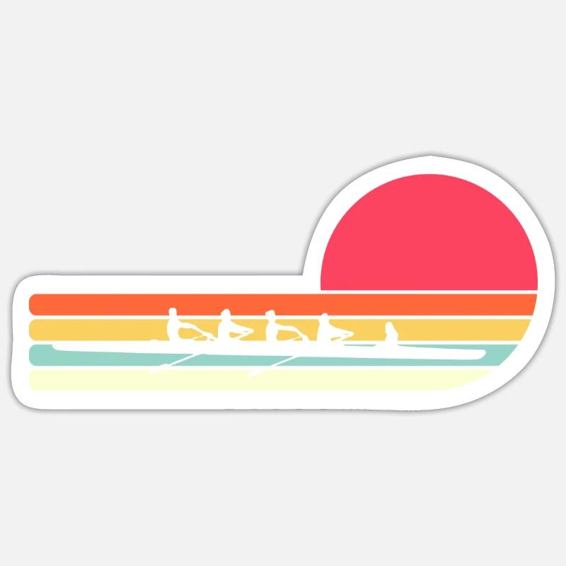 Rameur Rameur Bateau à rames - Sticker taille S (10 x 10 cm) - blanc mat