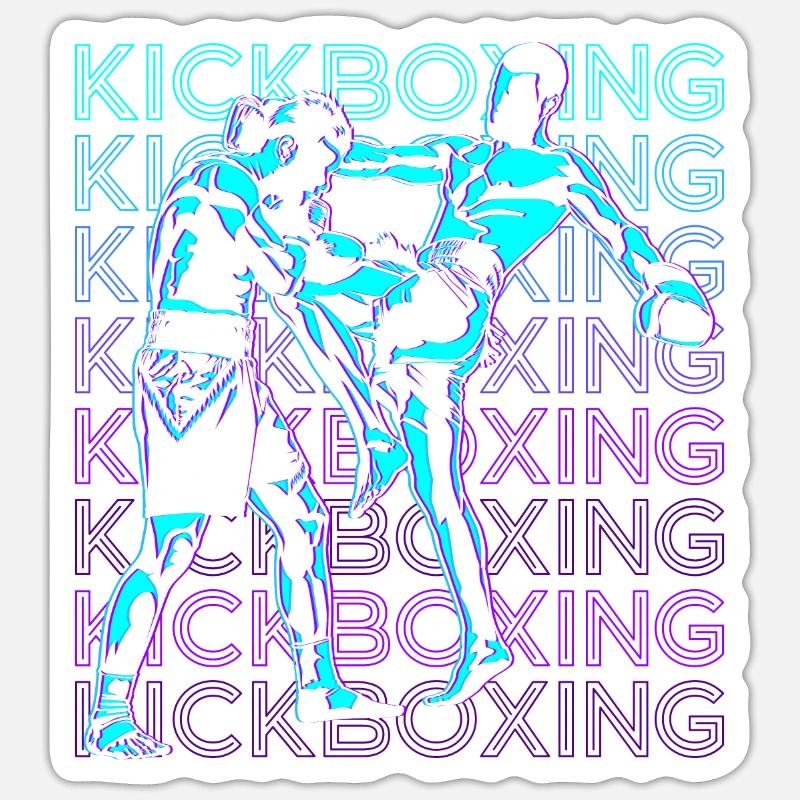 Kickboxing Retro Kickboxer - Sticker size S (10 x 10 cm) - white matte