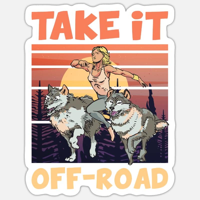 Prenez-le OFF-ROAD Trailrunning Wolfpack - Sticker taille S (10 x 10 cm) - blanc mat