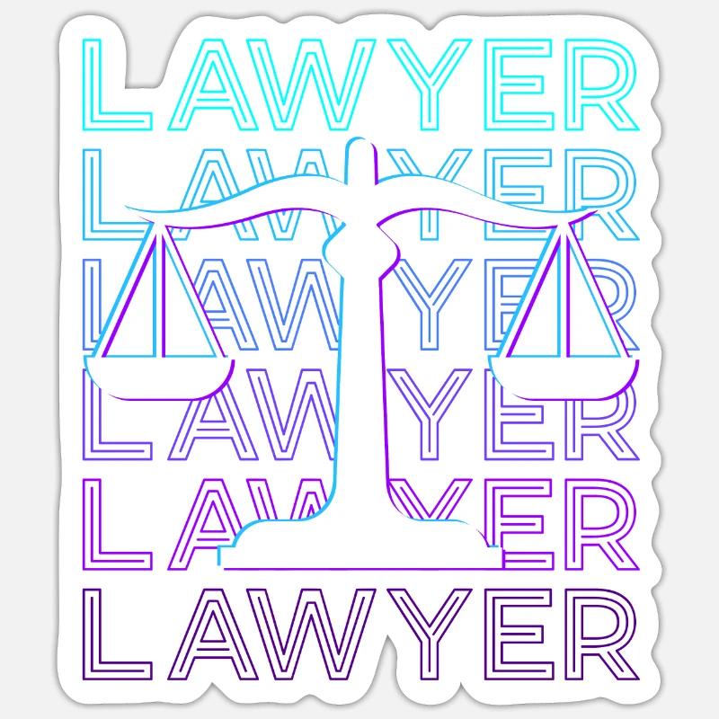 Avocats Avocats Balances de Justice - Sticker taille S (10 x 10 cm) - blanc mat