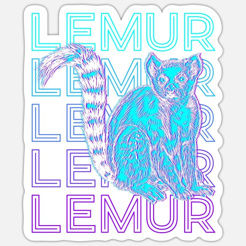 Lemur Retro - Sticker size S (10 x 10 cm) - white matte