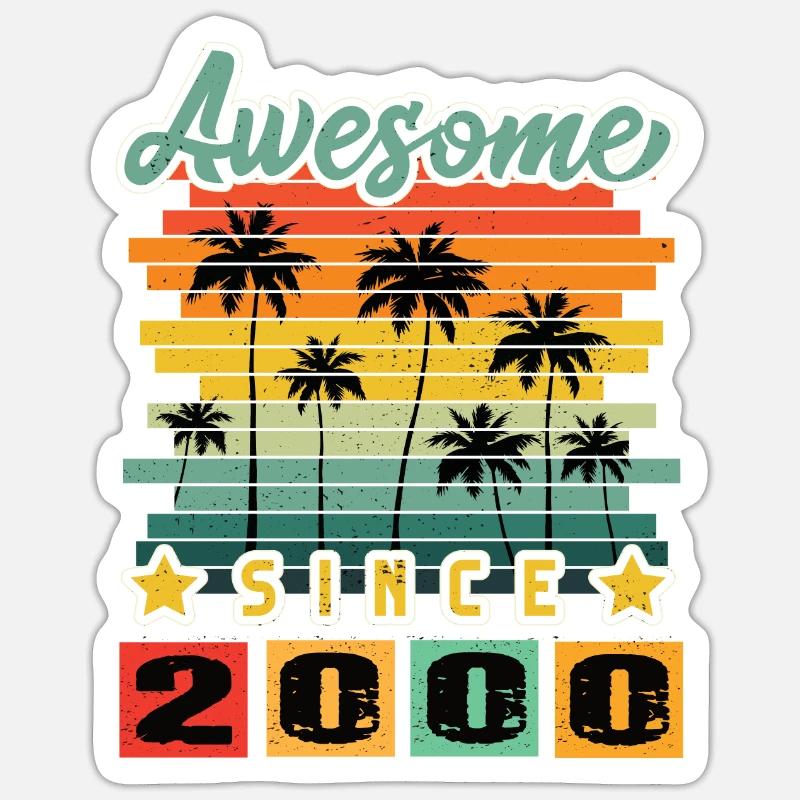 Awesome Since 2000 - Sticker Größe S (10 x 10 cm) - Mattweiß