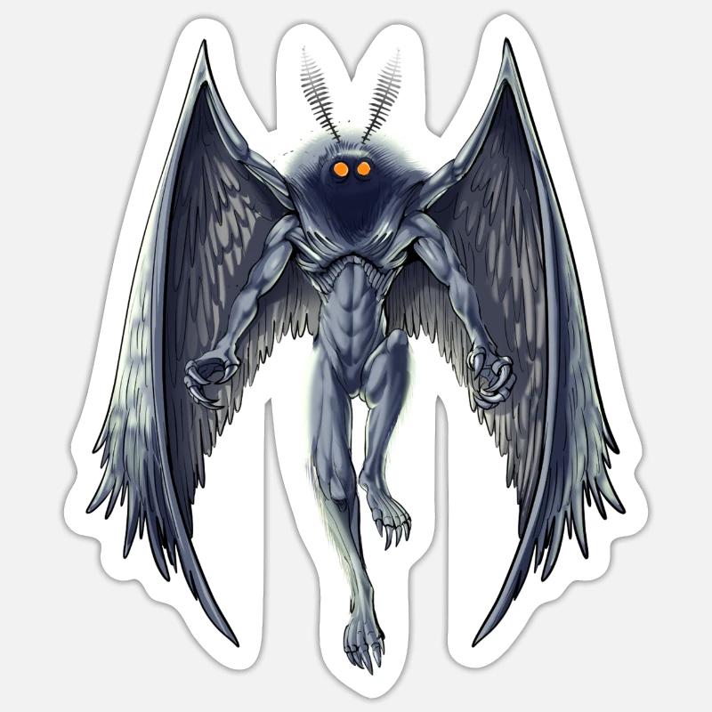 Cryptid Creature Mothman - Sticker size S (10 x 10 cm) - white matte