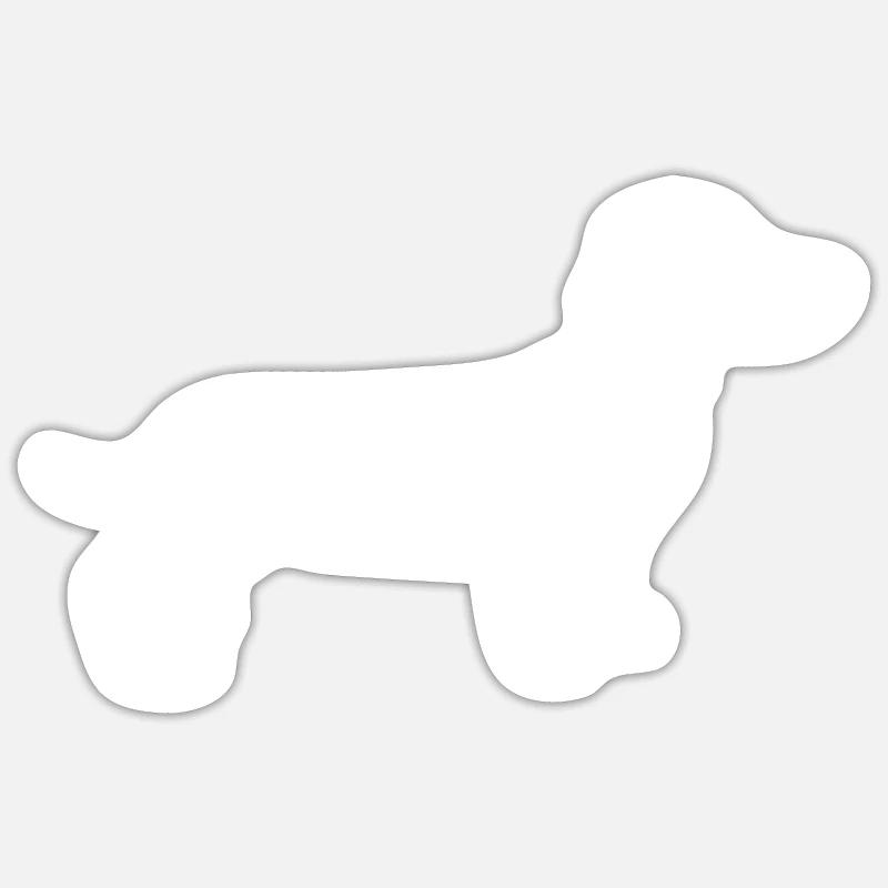 Single Line Design - Dachshund - Sticker size S (10 x 10 cm) - white matte