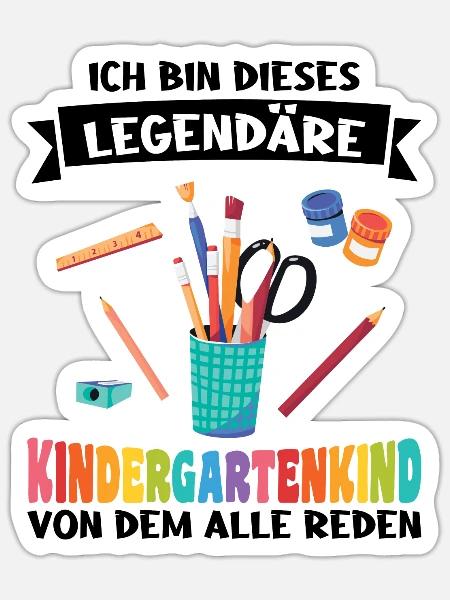 Kindergarten Anfang Kindergartenanfänger Geschenk - Sticker Größe S (10 x 10 cm) - Mattweiß