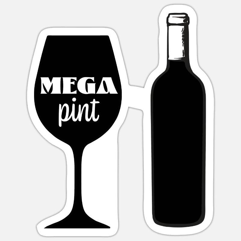 Mega Pint - Sticker Größe S (10 x 10 cm) - Mattweiß