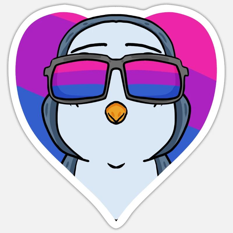 Bisexuell Pinguin Geschenk - Sticker Größe S (10 x 10 cm) - Mattweiß