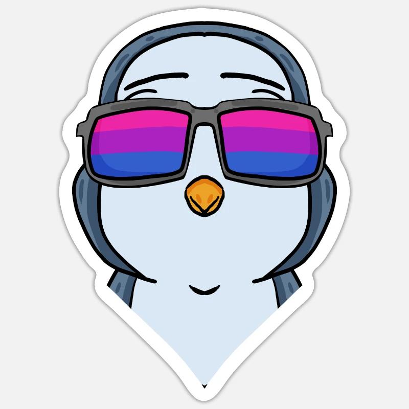 Bisexual Penguin Gift Sticker size S (10 x 10 cm)