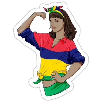 Mauritius Girl Unbreakable Mauritius Heritage - Sticker size S (10 x 10 cm) - white matte - Front