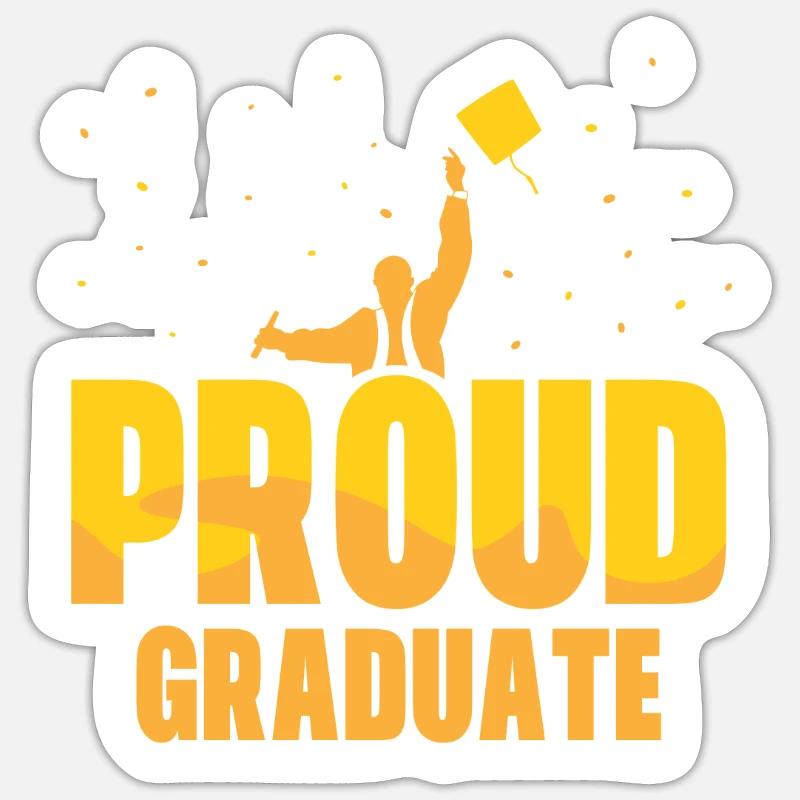 Stolzer Absolvent Graduiertenfest Graduierte - Sticker Größe S (10 x 10 cm) - Mattweiß