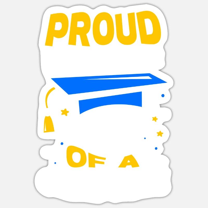 Fier frère d’un diplômé diplômé - Sticker taille S (10 x 10 cm) - blanc mat