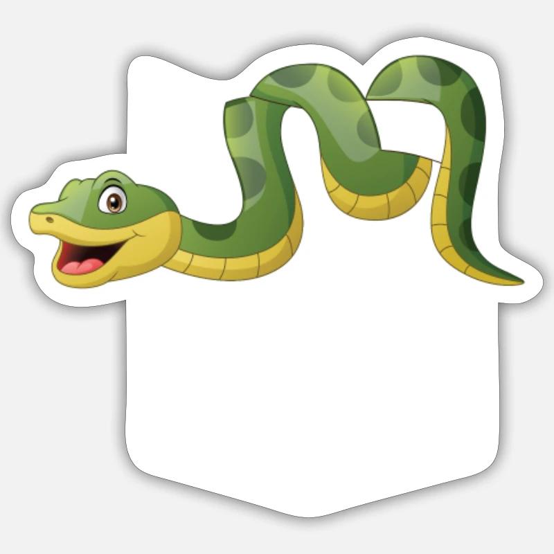 Snake Serpent Pocket - Sticker Größe S (10 x 10 cm) - Mattweiß