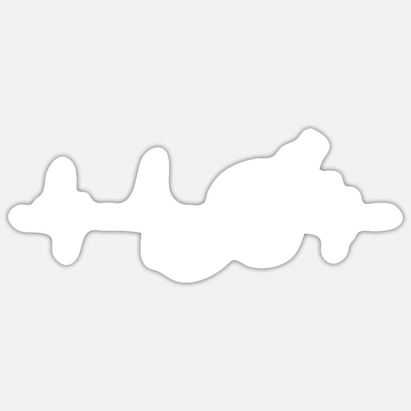 Snake Serpent Heartbeat - Sticker taille S (10 x 10 cm) - blanc mat