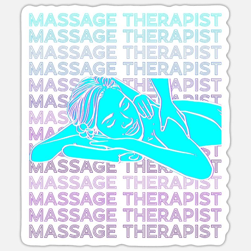 Massagetherapeutin Massagetherapie Masseurin Retro - Sticker Größe S (10 x 10 cm) - Mattweiß