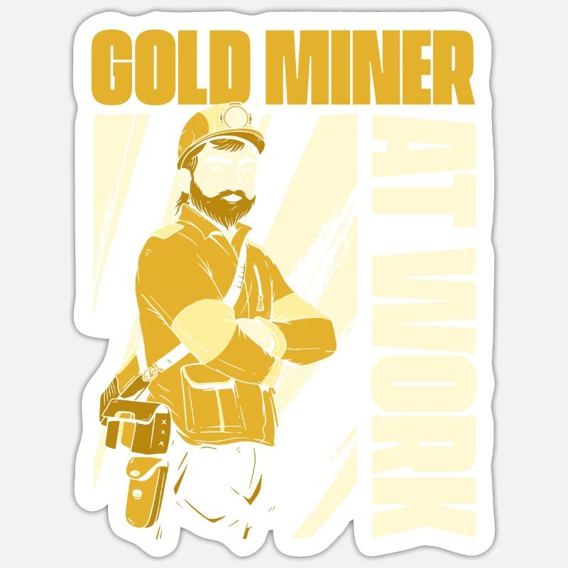 Mine d’or minière - Sticker taille S (10 x 10 cm) - blanc mat
