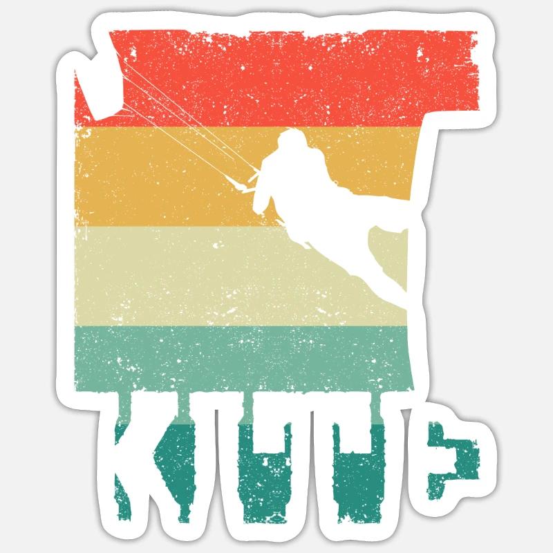 KITE Kiteboard Kiteing Kitesurf Kitesurf - Sticker taille S (10 x 10 cm) - blanc mat