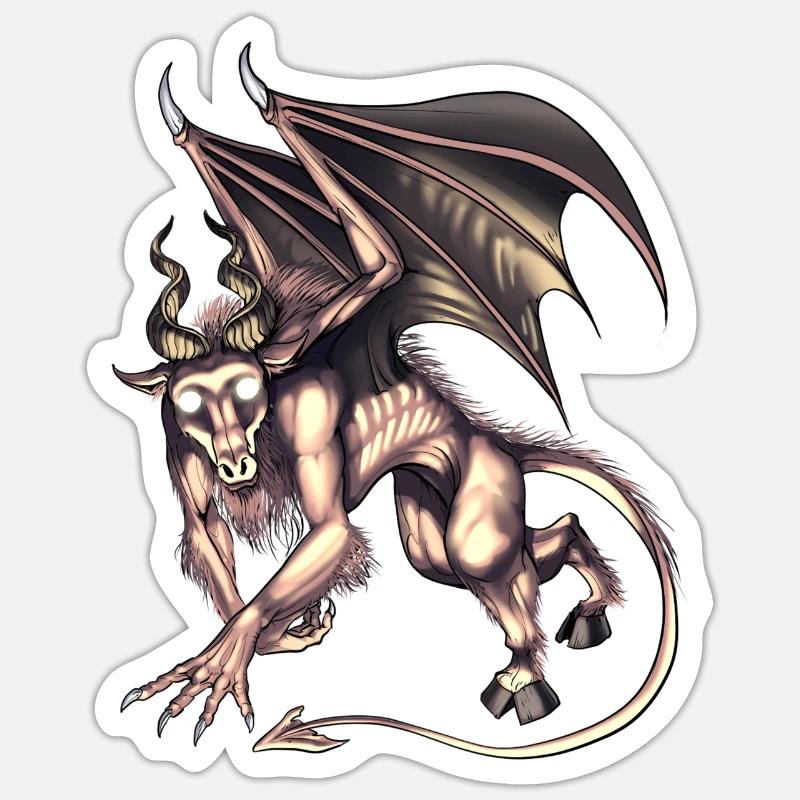 Jersey Devil Cryptid Créature - Sticker taille S (10 x 10 cm) - blanc mat