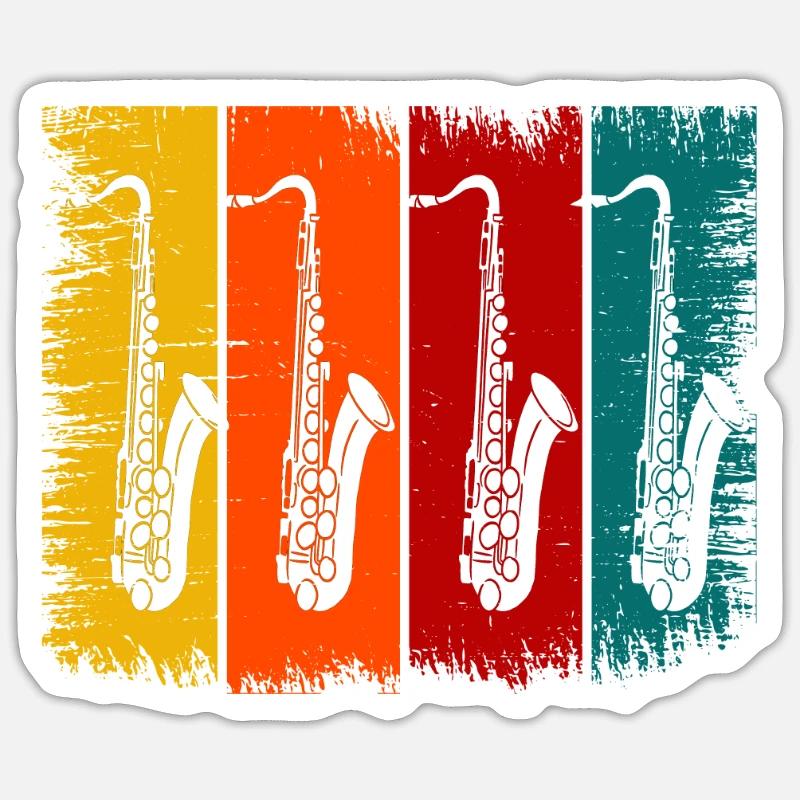 Saxophone - Sticker size S (10 x 10 cm) - white matte