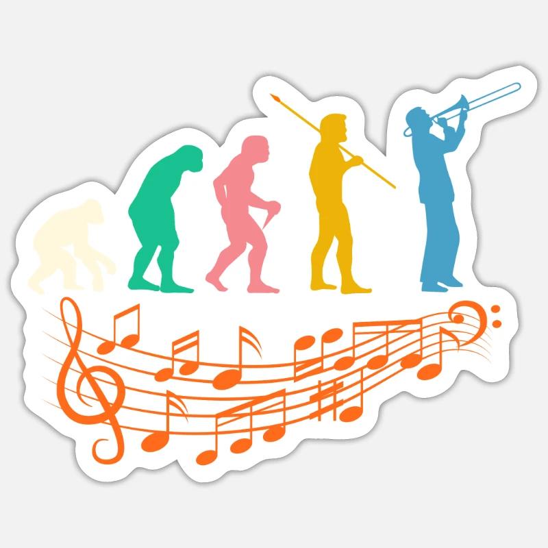 Jazz Evolution Sticker Größe S (10 x 10 cm)