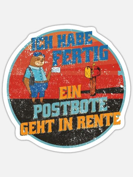 Briefzusteller Faultiere Ruhestand Pensionäre - Sticker Größe S (10 x 10 cm) - Mattweiß