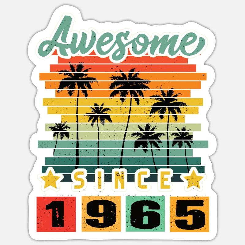 Awesome Since 1965 - Sticker size S (10 x 10 cm) - white matte