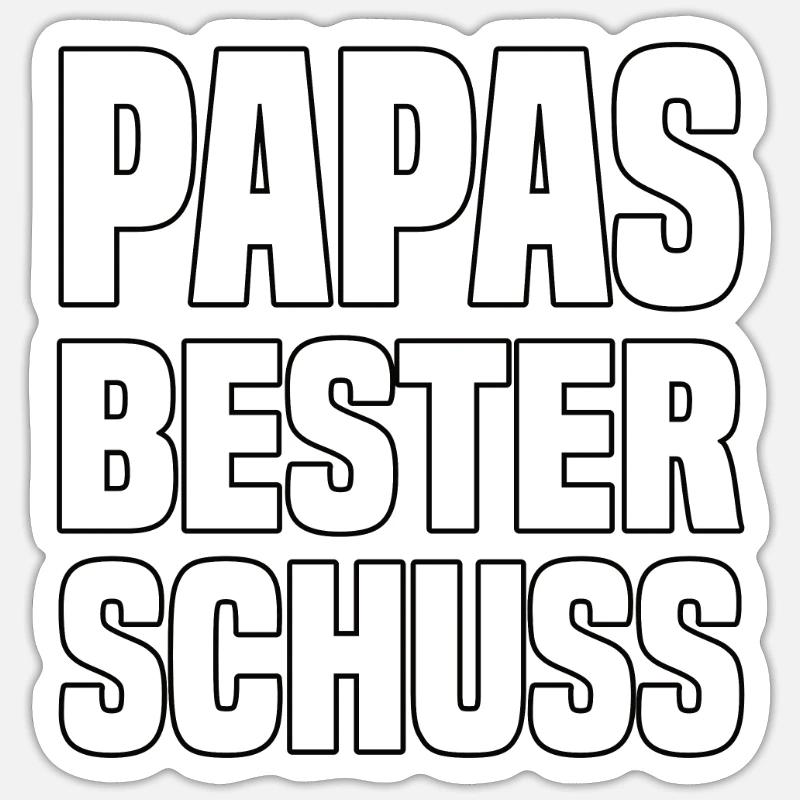 Papas Bester Schuss - Sticker Größe S (10 x 10 cm) - Mattweiß