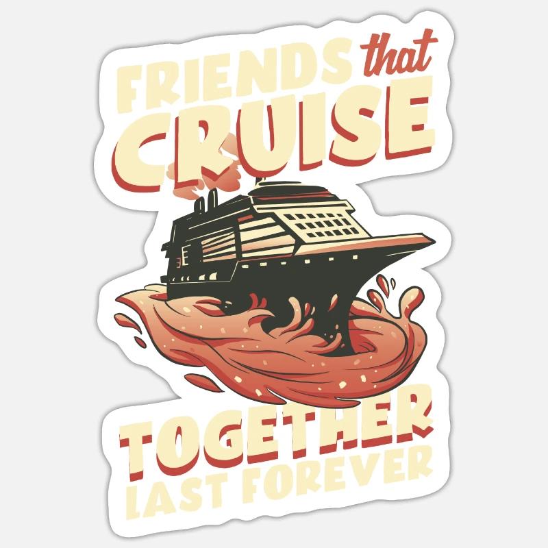 Kreuzfahrt - Sticker Größe S (10 x 10 cm) - Mattweiß