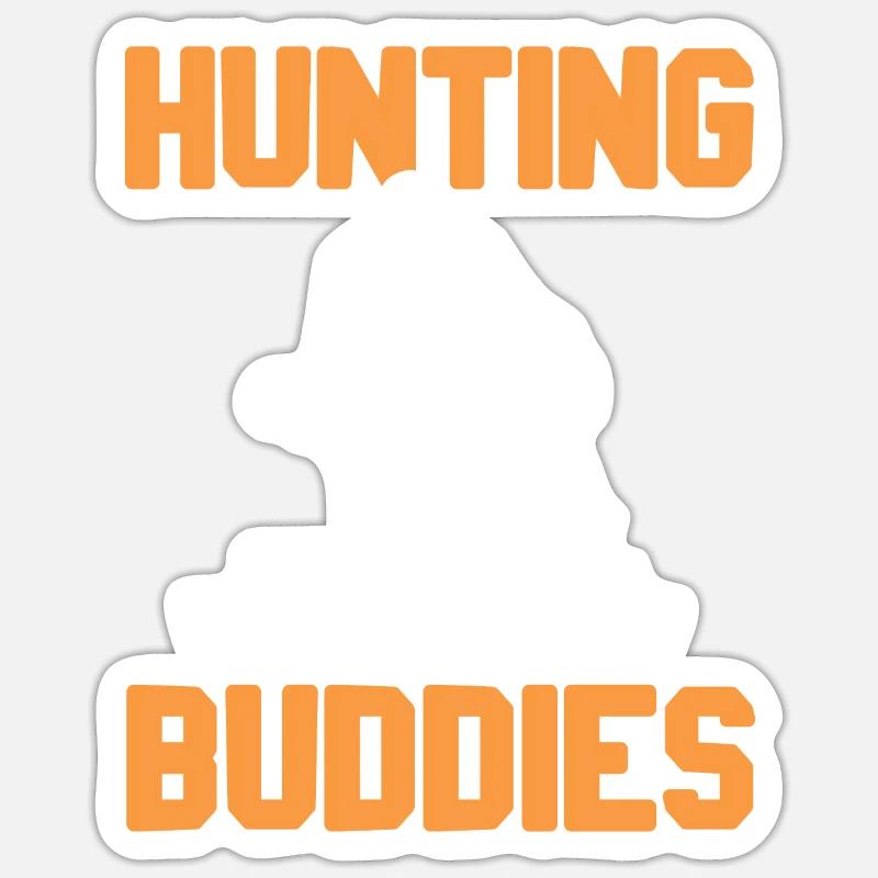 Hunting Buddies Awesome Hunter T-Shirt - Sticker taille S (10 x 10 cm) - blanc mat