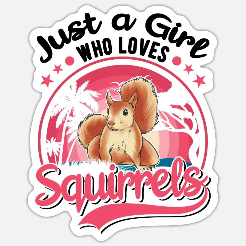 Eichhörnchen Mädchen Squirrel Grauhörnchen Sticker Größe S (10 x 10 cm)