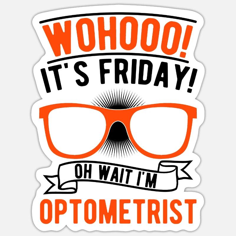 Optiker Geschenk Augenoptiker - Sticker Größe S (10 x 10 cm) - Mattweiß
